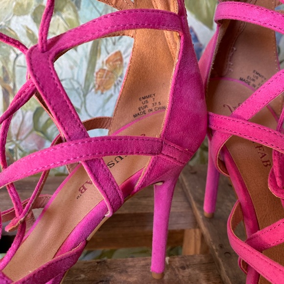 NEW Emmey Strappy Vegan Suede Heels - Picture 10 of 16